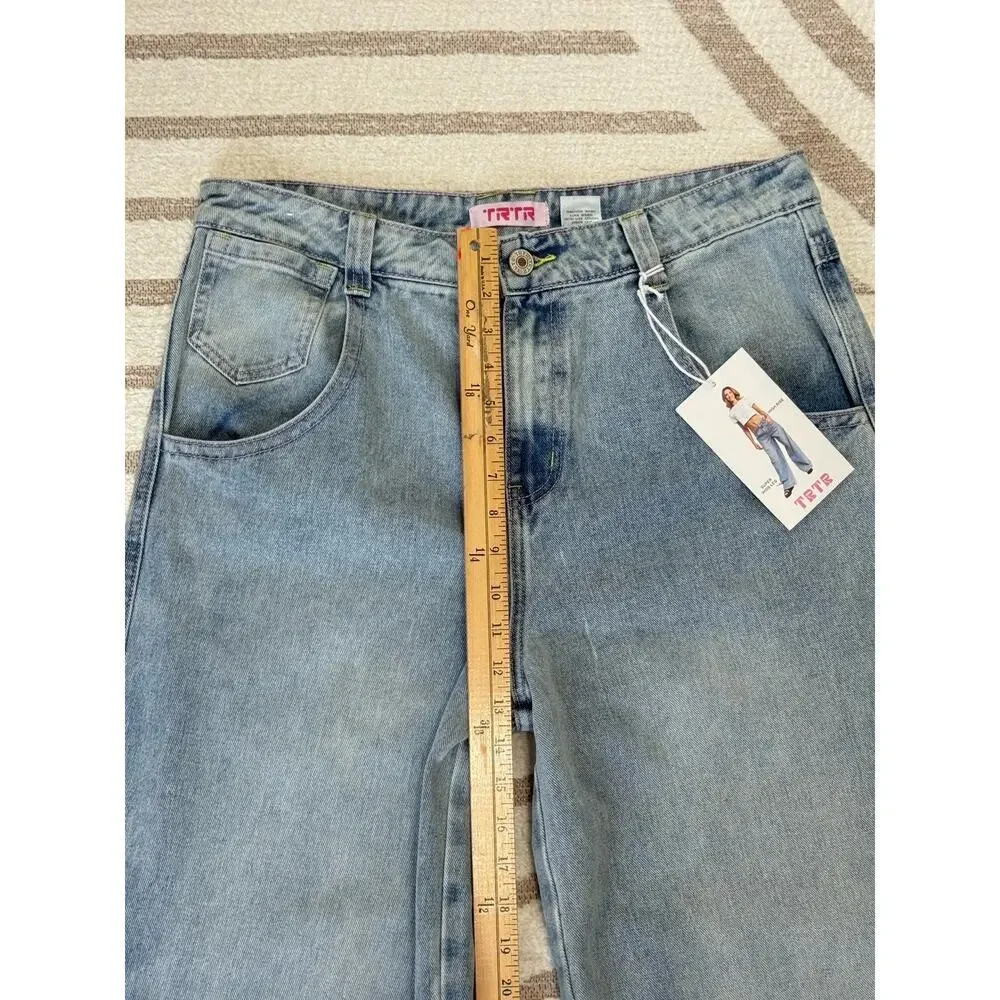 NWT Y2K Oversized High Waist Wide Leg Baggy Jeans Women Size 15 34W X 32L